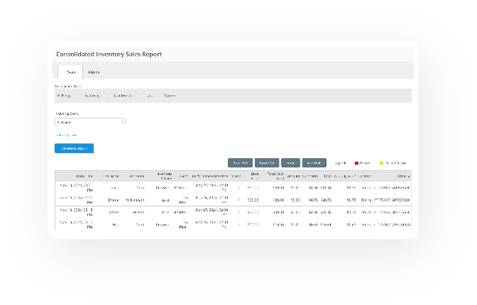 Yapsody - Ticketing - Features - Report - Consolidated Inventory Sales Report