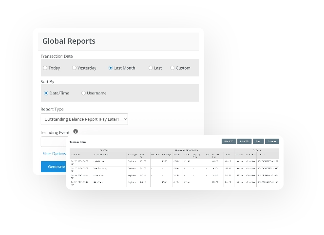 Yapsody - Ticketing - Features - Report - Global Outstanding Balance Report (Pay later)